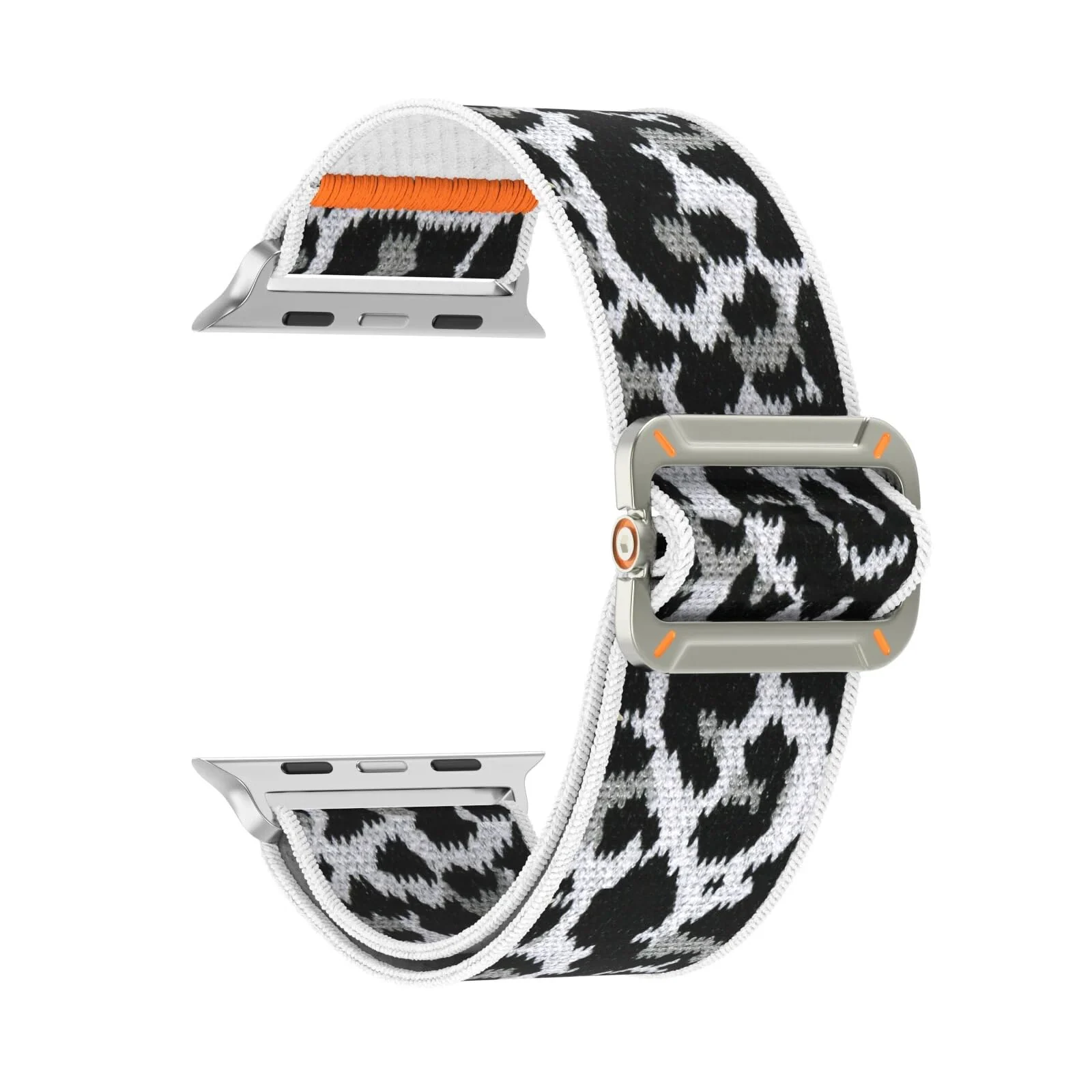 DL3 Mobilak Strap Compatible with Apple Watch Ultra/Ultra 2 Strap 49mm 46mm 45mm 44mm 42mm, Nylon Sport Band for iWatch Ultra SE Series 10 9 8 7 6 5 4 3 2 1, Men - White Leopard