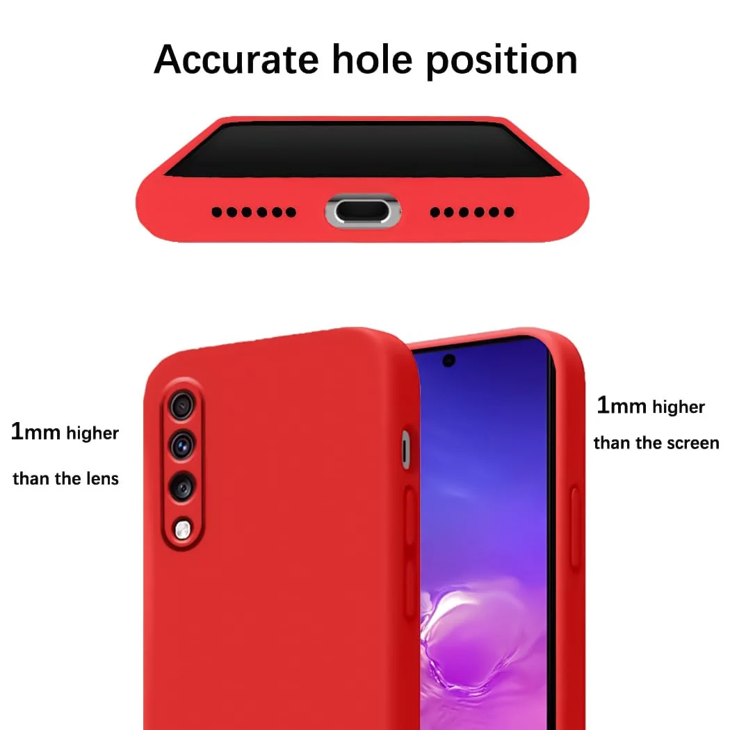 DL3 Mobilak Soft Silicone Protective Case for Samsung Galaxy A70 / A70s with Microfiber Lining and Shockproof Design - Red