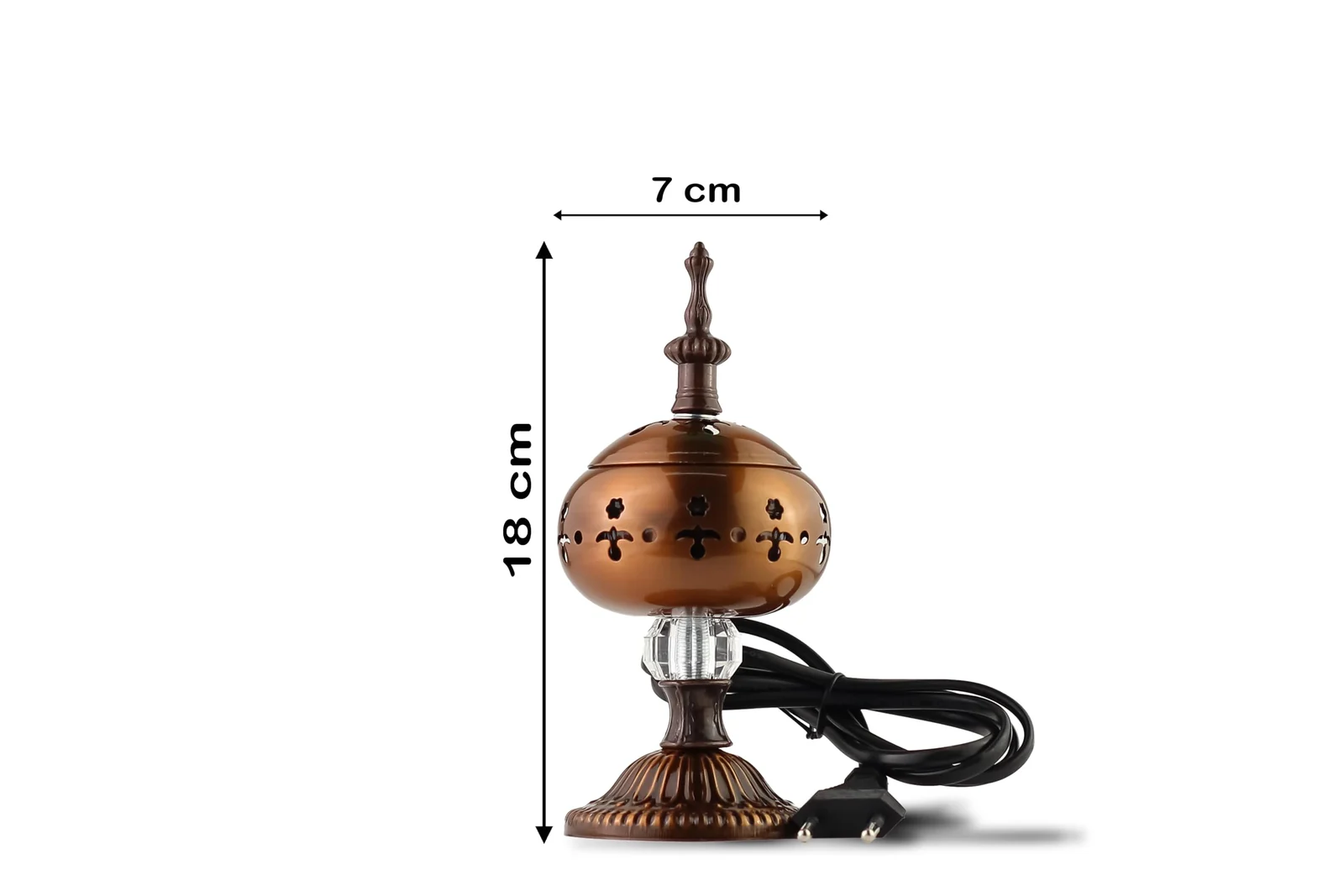 Mobigon Arabian Electric Incense Burners metal Vintage Arabic Burner, Middle Eastern Incense Holder- Electric Incense Burner Bakhoor Suitable For Arabian Oud, Home, Hotel Decor - K. Dark Brown