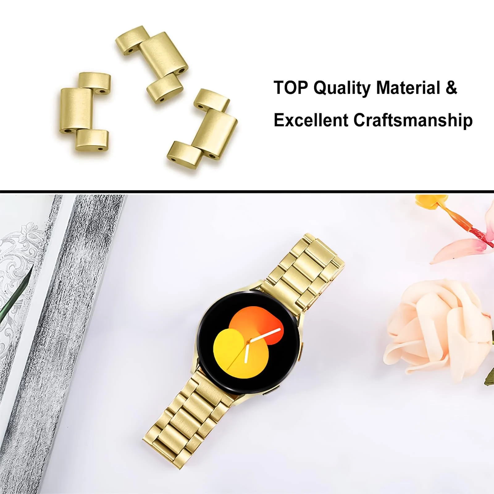 DL3 Mobilak Strap Metal 22MM Bands For Samsung galaxy watch3 45mm /galaxy 46mm/Gear S3/Huawei watch GT3 46MM/GT2E/GT2 Pro/GT GT2 46MM/Magic Watch2 46mm/Amazfit GTR 2/2e/3/3pro/4 - Black