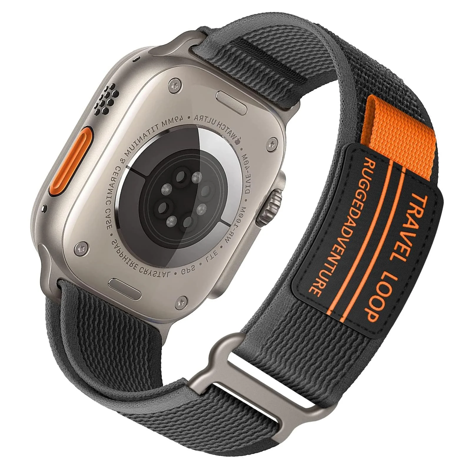 DL3 Mobilak Trail Loop Strap for Apple Watch Ultra Band 49mm 45mm 44mm 42mm iWatch Ultra Band Men Women, Rugged Sport Strap Soft Nylon Wristband for iWatch Ultra 2 Bands Series 9 8 7 6 5 4 3 2 1 SE - Black Grey