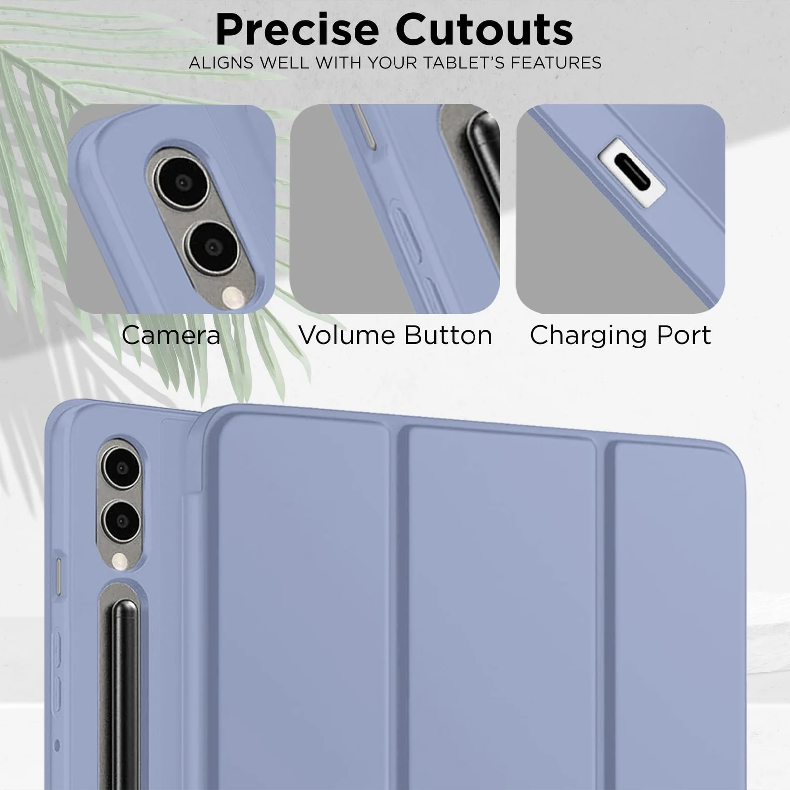 DL3 Mobilak Case for Samsung Galaxy Tab S9+ Plus/Galaxy Tab S9 FE+ Plus 12.4 Inch 2023 with S Pen Holder, Soft TPU Tri-Fold Stand Protective Tablet Cover, Auto Wake/Sleep - Lavender
