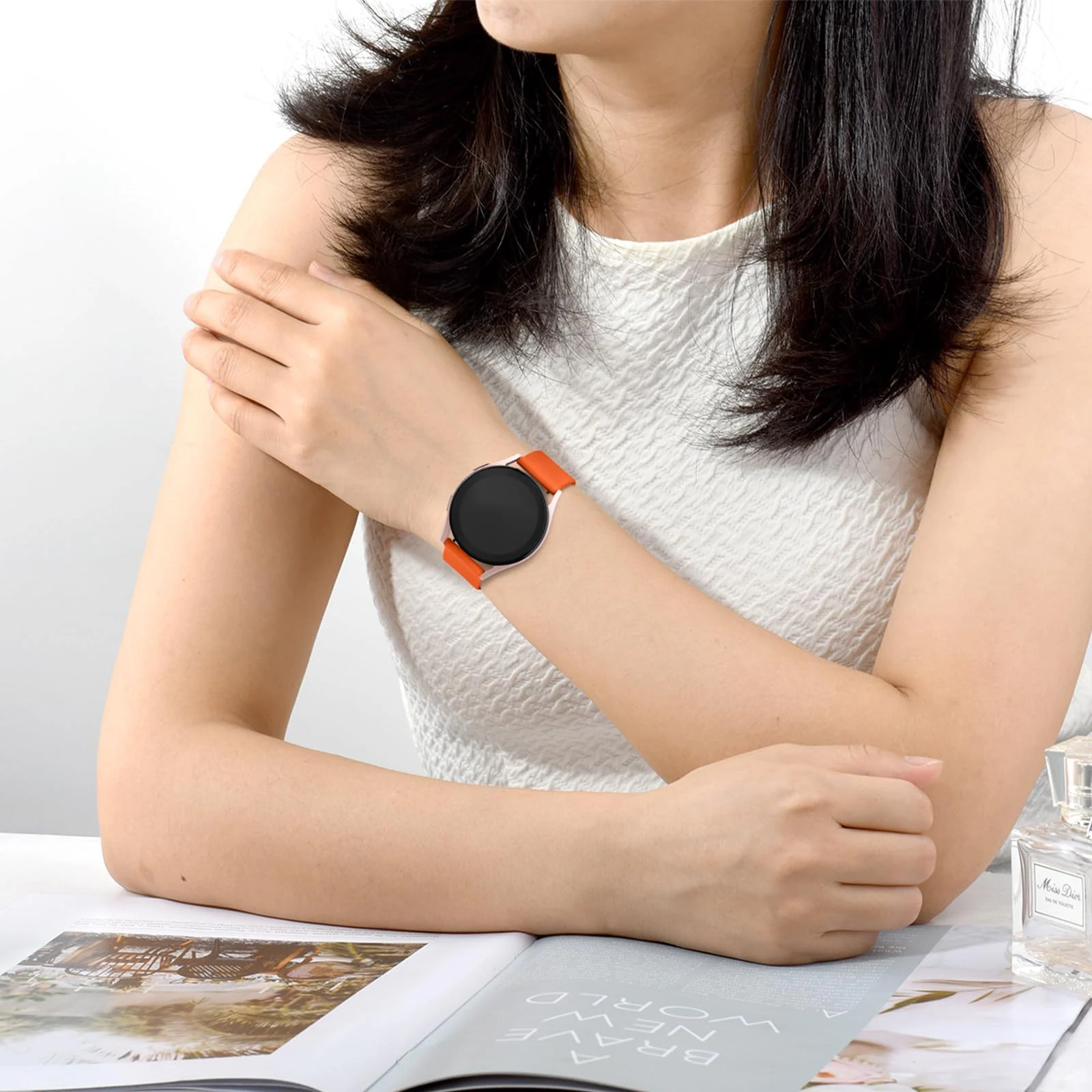 DL3 MOBILAK Silicone Buckle Band 22MM Strap Compatible with Samsung Galaxy Watch3 45mm/Galaxy 46mm/Gear S3/Compatible with Huawei Watch GT4 GT3 46MM/GT2E/GT2 Pro/GT GT2 46MM/Amazfit GTR - Orange