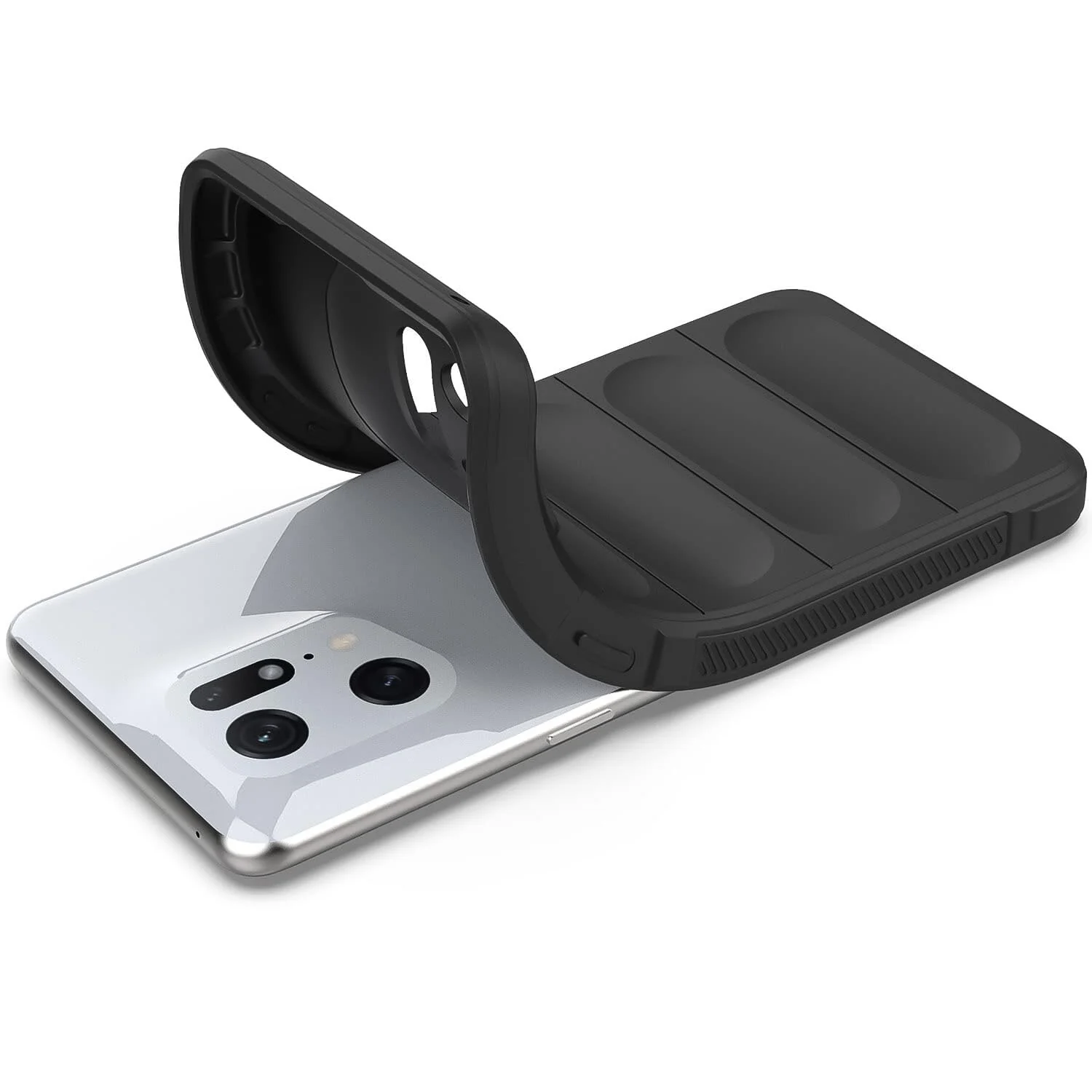 DL3 Mobilak Soft Silicone Protective Case for OPPO Find X5 with Camera Protection and Shockproof Design - Black