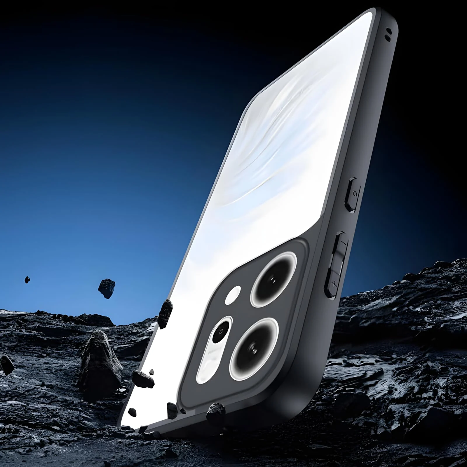 DL3 Mobilak Clear TPU Case for OPPO Reno 14 5G (OPPO Reno14), Camera protection, Shock-absorbing protection, Scratch-resistant surface - Black