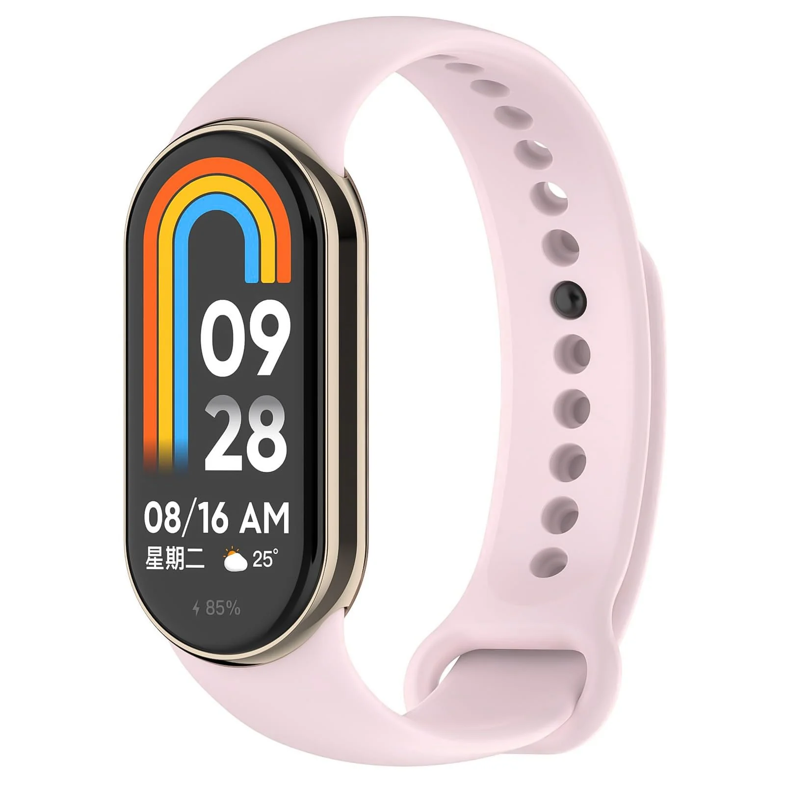 DL3 Mobilak Band Compatible with Xiaomi Mi Band 10/9/8 Replacement Strap, Silicone Skin-Friendly Wrist Strap Adjustable Sports Wristbands for Women Men Xiaomi Smart Band 8/9/10 - Light Pink