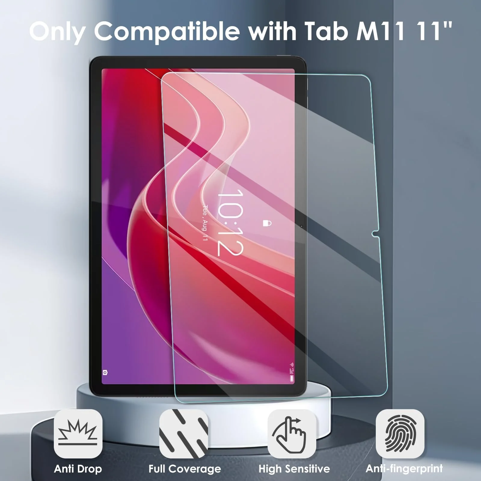 "DL3 Mobilak Screen Protector For Lenovo Tab M11 11-Inch/Tab K11 LTE 11"" 2024 Tablet Tempered Glass Film [HD Crystal ] [Easy Installation] [Scratch Resistant] [9H Hardness] - Clear"