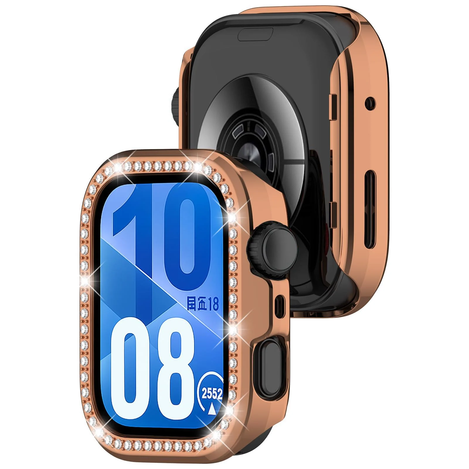 DL3 Mobilak Bling Case Without screen protector for Huawei Watch Fit 4, Hard PC Frame Case, Crystal Diamonds Bumper Cover for Women Girls, Slim Protective Cover for Huawei Watch Fit 4