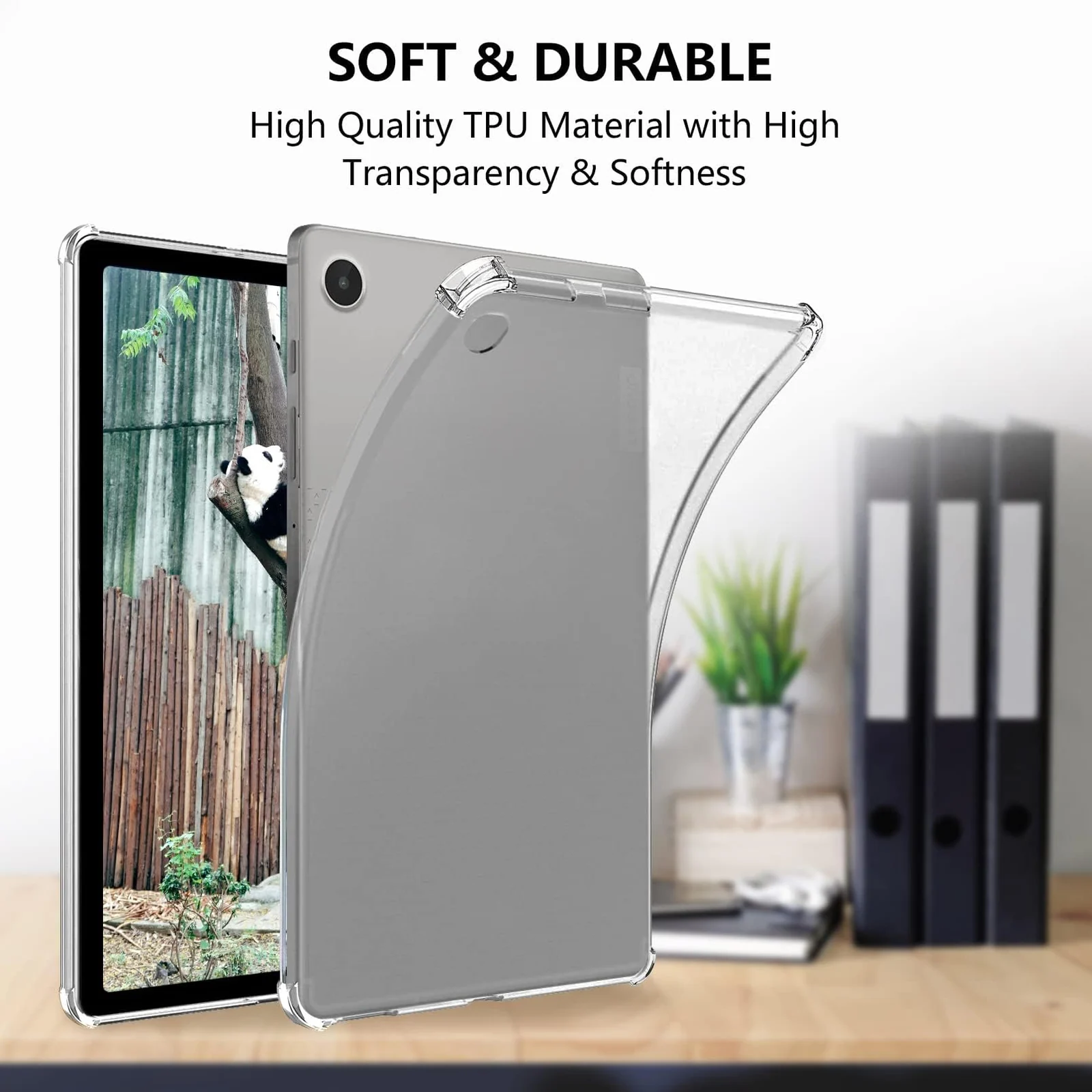 DL3 Mobilak Transparent Case Compatible with Lenovo Tab M10 FHD Plus TB-X606 F/TB-X606 X 10.3-inch, Ultra Thin Silicone Shockproof Back Shell HD Transparent TPU Protective Cover - Clear
