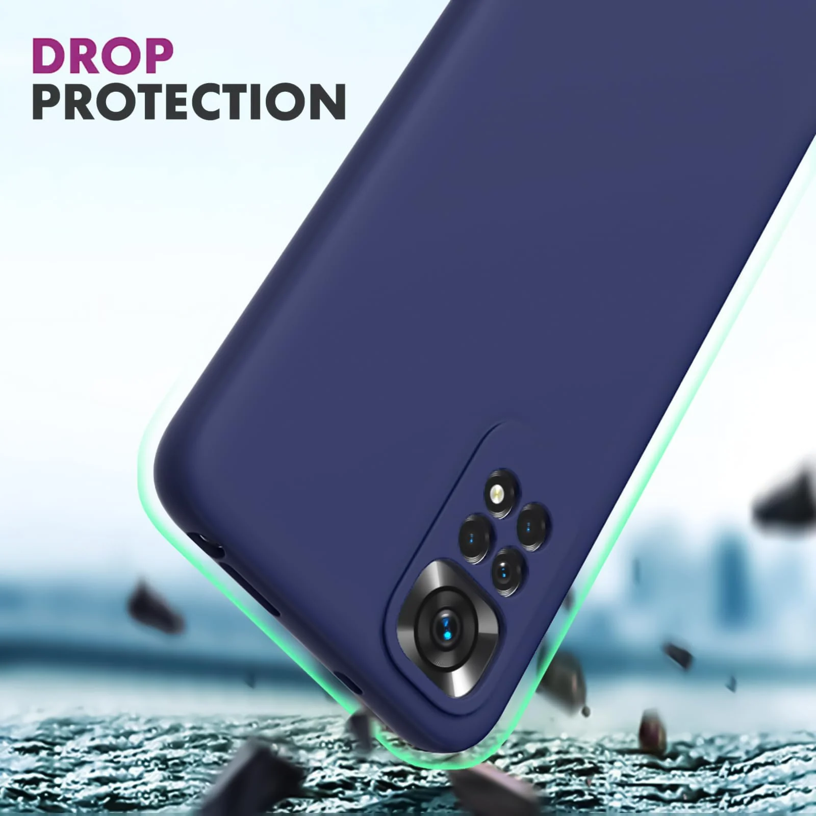 DL3 Mobilak Liquid Silicone Protective Case with Soft Microfiber Lining with Full Camera Protection for Xiaomi Redmi Note 12 Pro 4G / Redmi Note 11 Pro 4G&5G - Blue 2