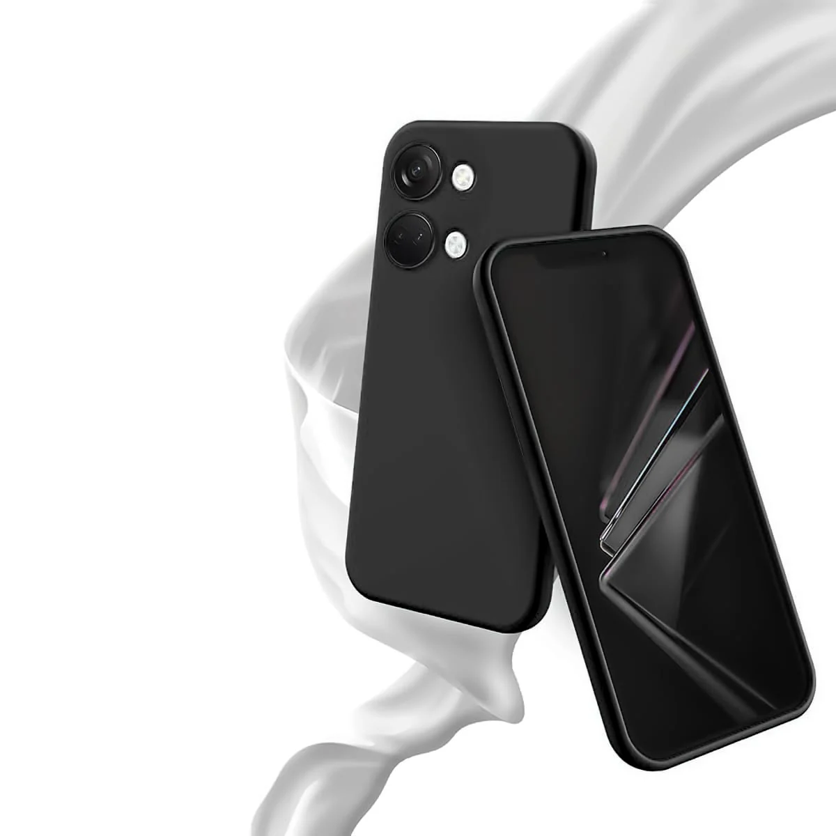 DL3 Mobilak Silicone Protective Case for OnePlus Nord 3, Shock-absorbing protection, Scratch-resistant surface, Soft microfiber lining - Black