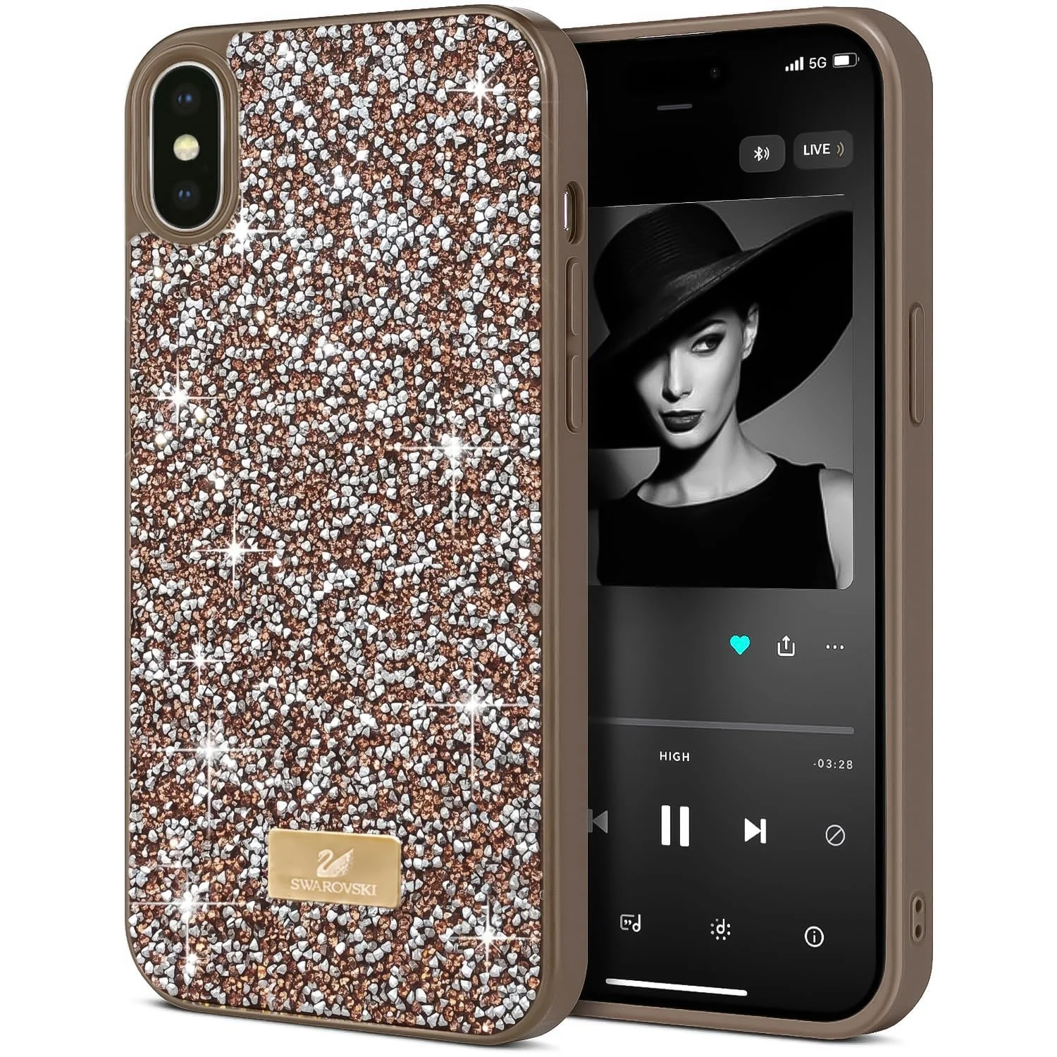 Case For iPhone XS Max Case Glitter, Sparkle Diamond Crystal Bling Case with Bling, Ultra Thin Lightweight Full Body Shockproof Anti-Scratch Protective Cover - Black