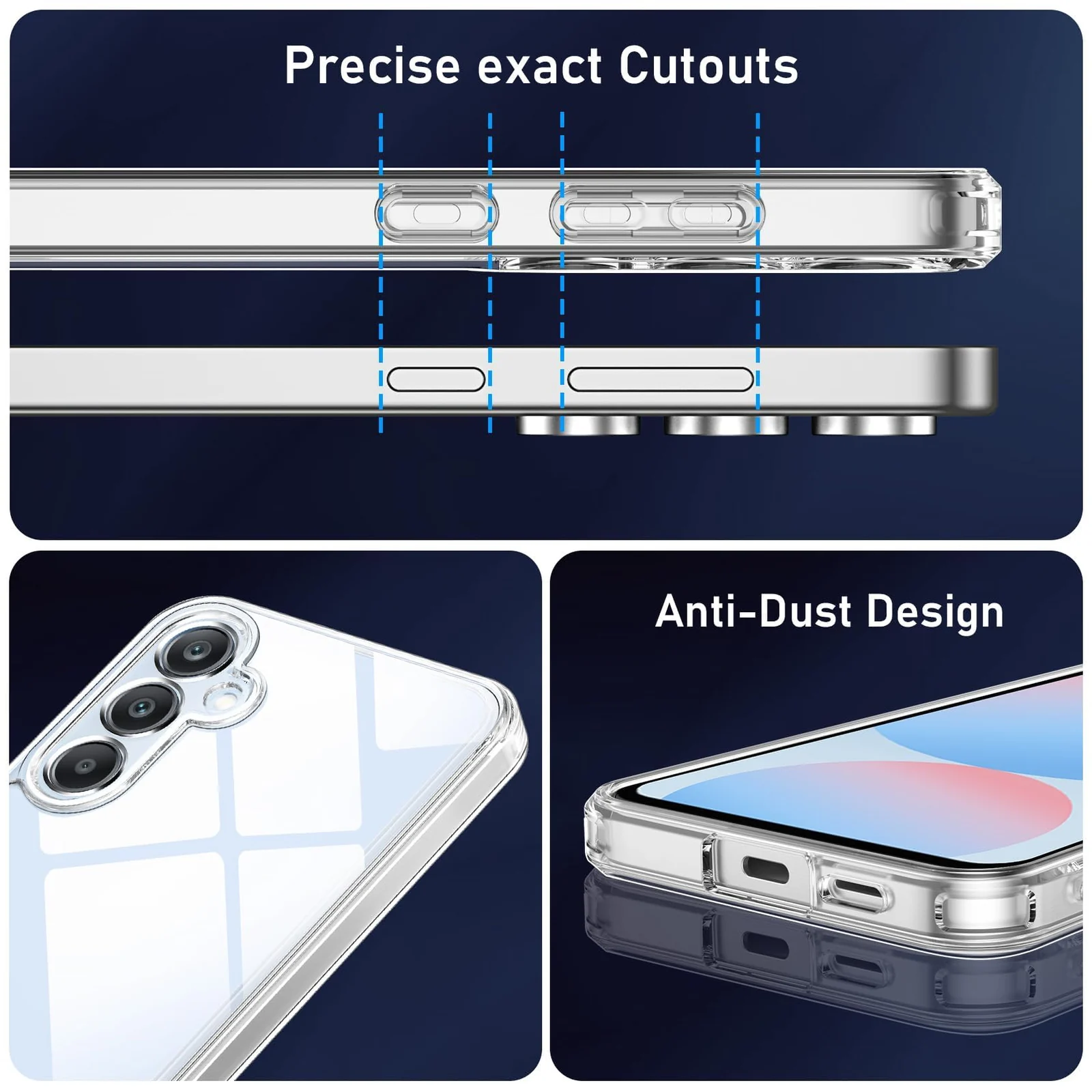DL3 Mobilak Case Compatible with Samsung Galaxy S24 FE 5G Case Crystal Soft TPU Gel Case Flexible Silicone Anti-Scratch Camera Protection TPU Cover - Clear