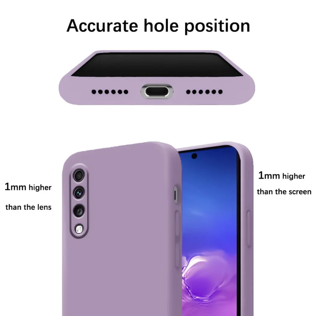 DL3 Mobilak Soft Silicone Protective Case for Samsung Galaxy A70 / A70s with Microfiber Lining and Shockproof Design - Lavender