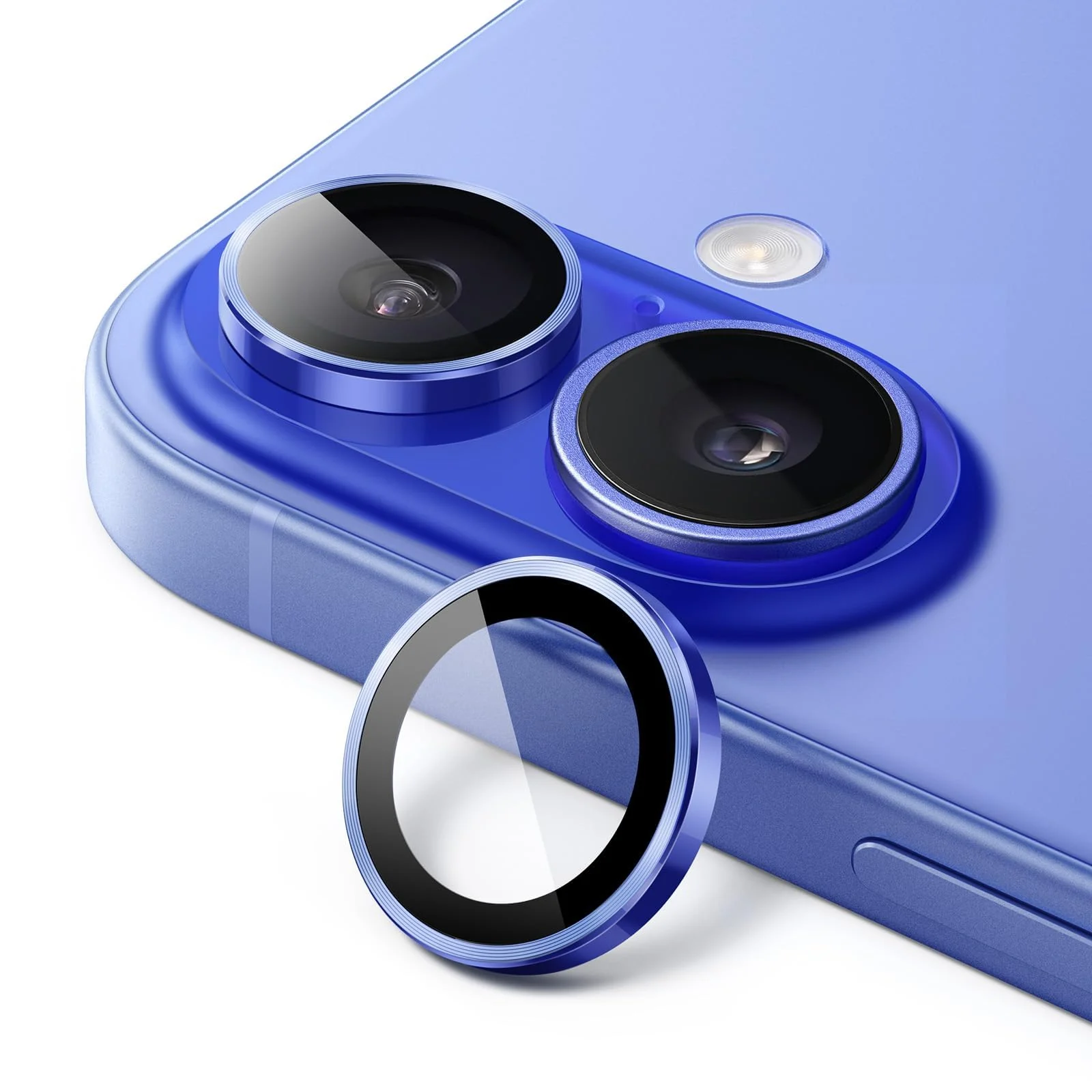 DL3 Mobilak Camera Lens Protector For iPhone 16/iPhone 16+ Plus, [Keep Original Shooting] Tempered Glass Screen Protector Metal Individual Camera Cover, Case Friendly