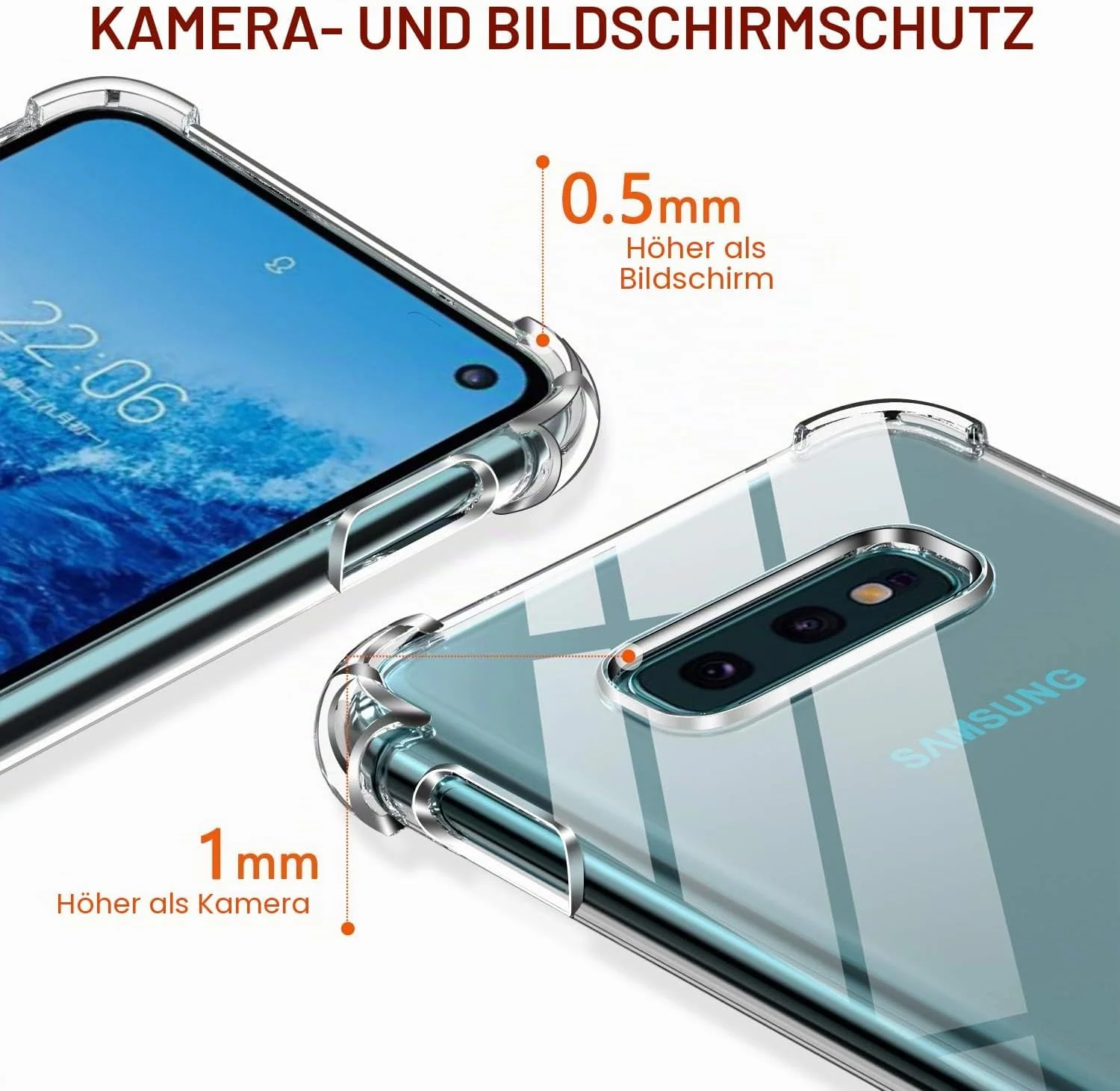 DL3 MOBILAK Clear Soft TPU Phone Case for Samsung Galaxy S10e - Clear