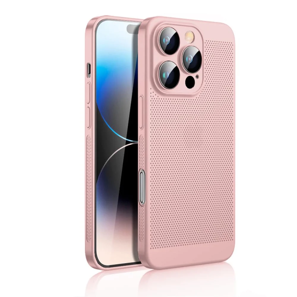 DL3 Mobilak Heat-Dissipation Hard PC Case with Built-In Camera Lens Protector for iPhone 16 Pro Max 6.9-Inch - Pink