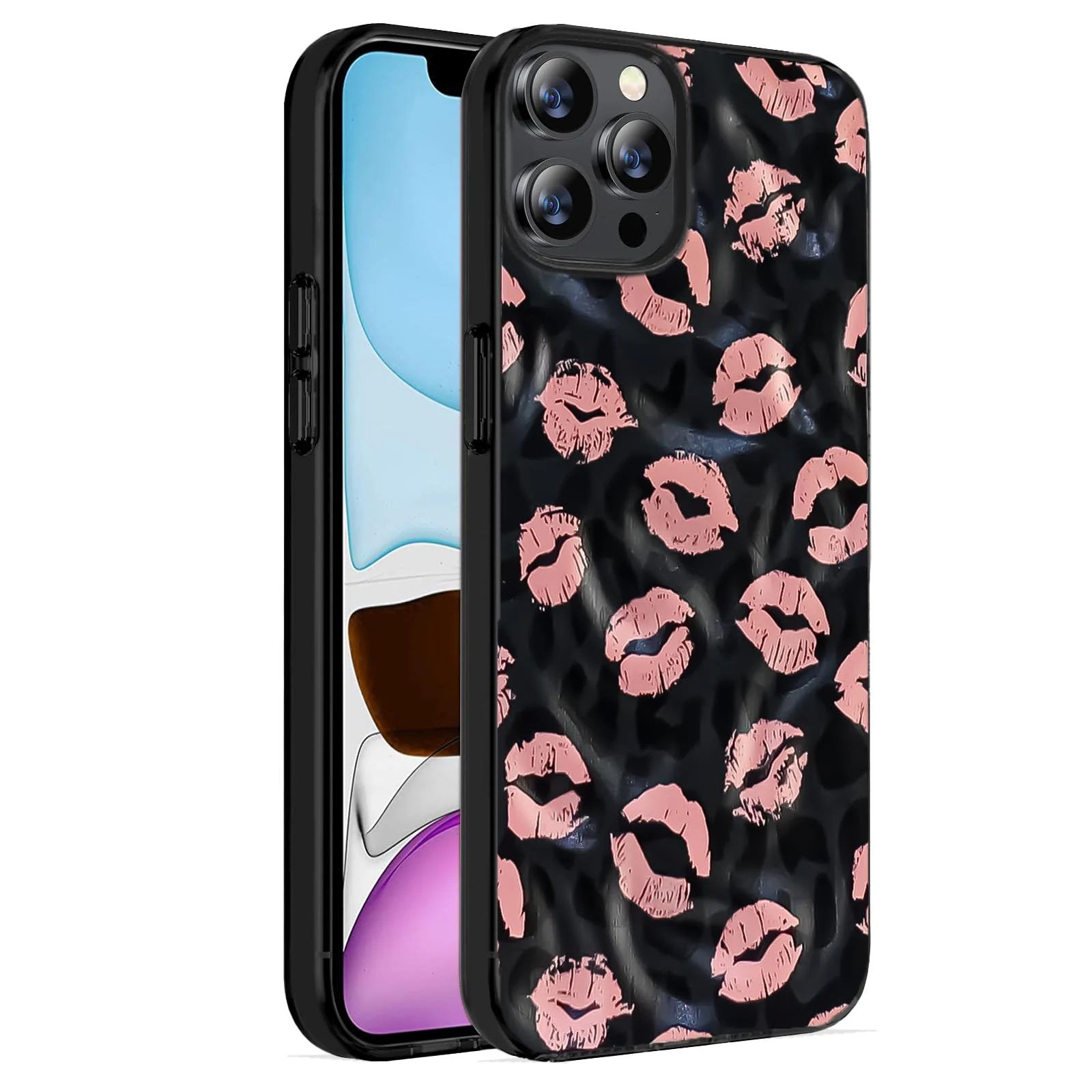 DL3 Mobilak Fashion Phone Case for iPhone 15 Pro Max, Premium TPU Soft Silicone Cover with Raised Front Bezel, Shockproof Protective Back Cover, Stylish Printed Design - style 1