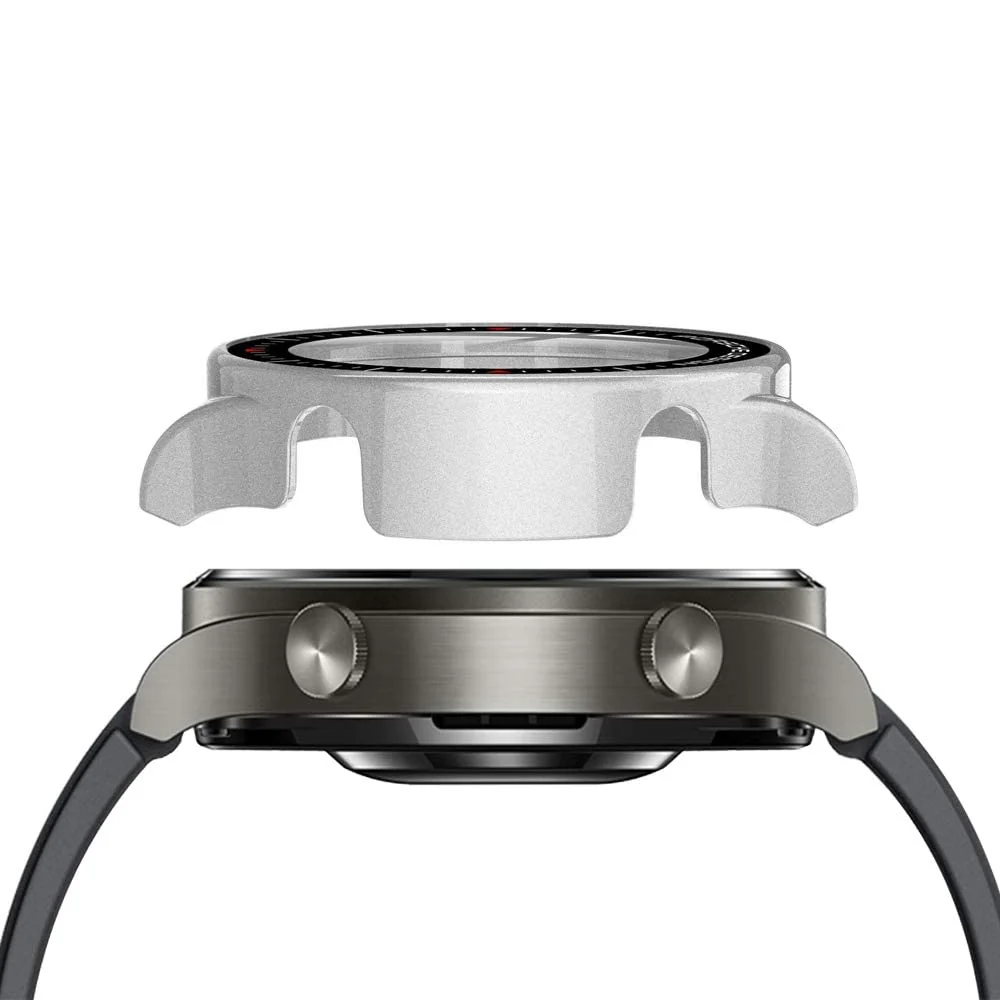 DL3 Mobilak Case Compatible with Huawei Watch GT2 Pro PC Cover with Bezel Tempered Glass Protection, Ultra Thin Full Protection for Huawei Watch GT 2 Pro Protective Case - Silver