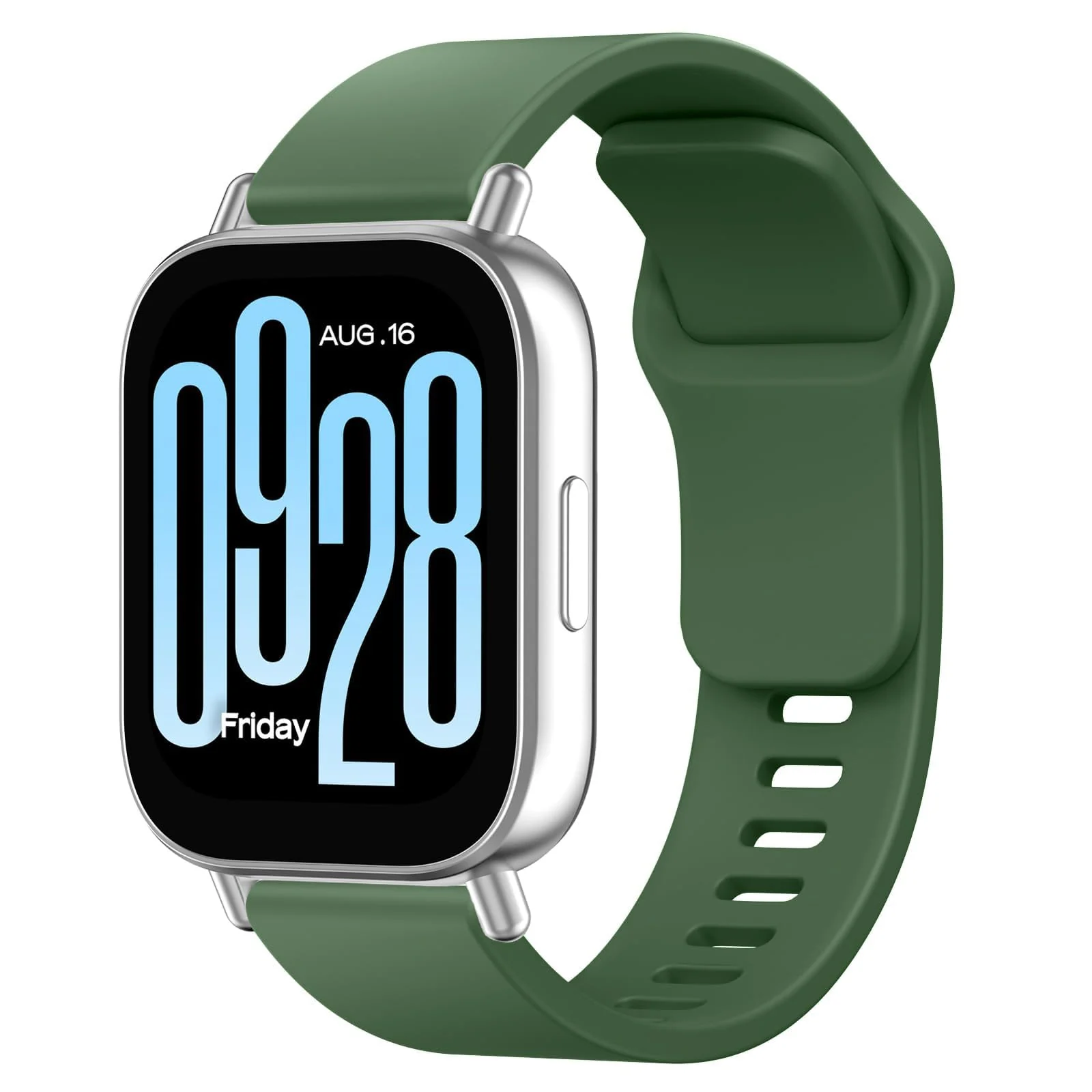DL3 Mobilak Strap for Xiaomi Redmi Watch 5 Active/Redmi Watch 5 Lite, 22mm Adjustable Quick Release Silicone Replacement Watch Band Straps Wristbands Bracelet for Women Men - Green