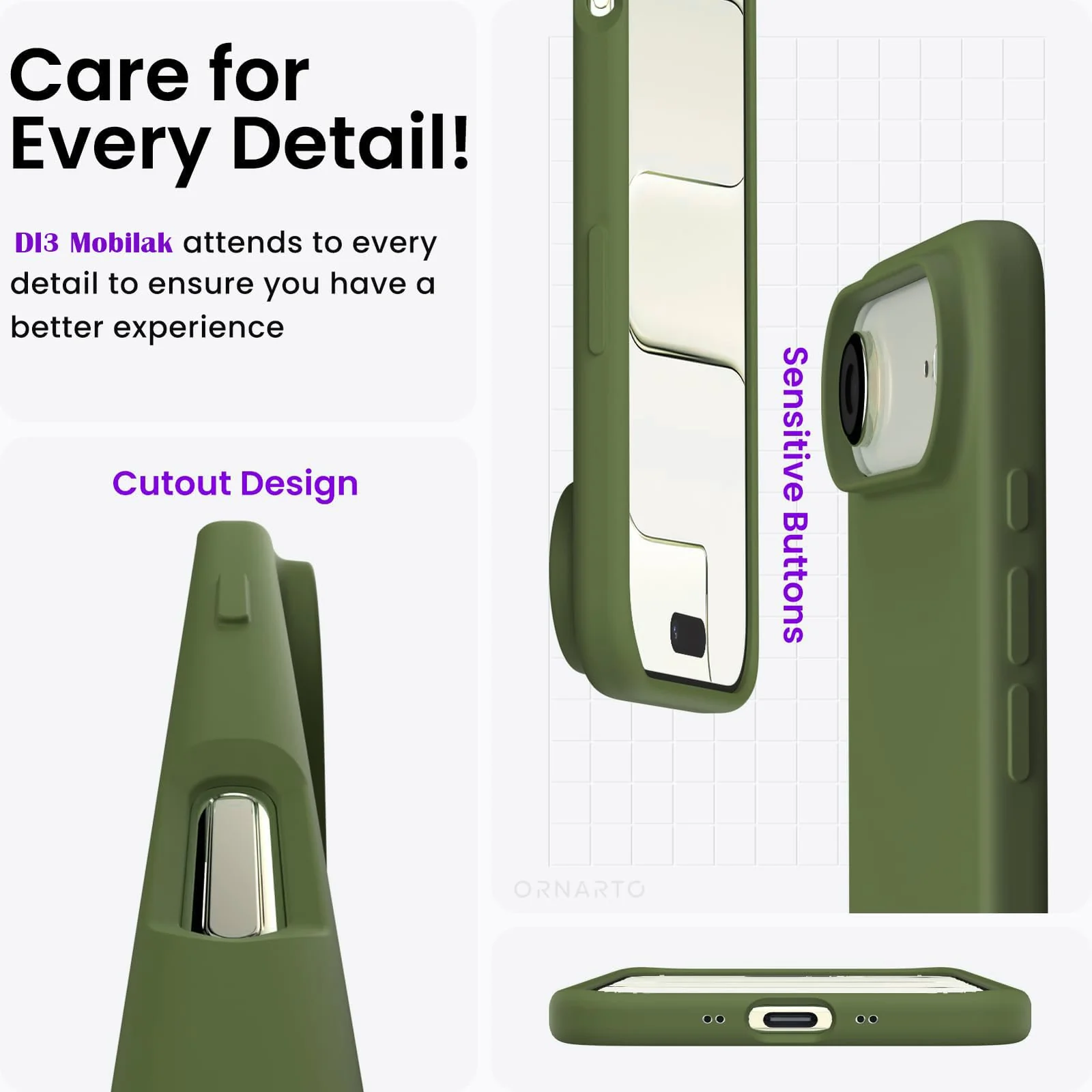 DL3 Mobilak Compatible with iPhone 17 Air 6.5-Inch Case, Premium Liquid Silicone Case, Full Body Protective Cover, Shockproof, Slim Phone Case, Anti-Scratch Soft Microfiber Lining - Army Green