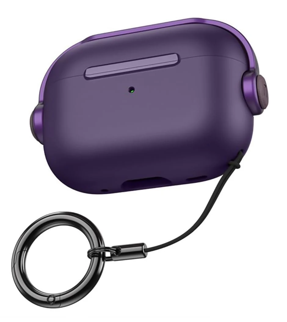 DL3 Mobilak Protective Case for AirPods 3 [With Closure Lid] [Front LED Visible] [With Wrist Strap] Skin Case Compatible with Airpod 3rd Generation 2021 - Purple