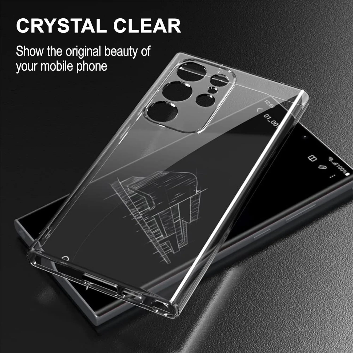 DL3 Mobilak Camera Protective Case Compatible with Samsung Galaxy S25 Ultra Cover, Mobile Phone Case Thin Soft Silicone Anti-Yellow Protective Case - Clear