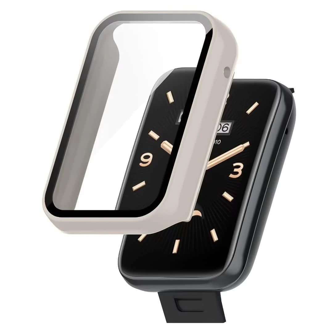 DL3 Mobilak Case for Xiaomi Mi Band 7 Pro, Bumper Full Coverage Hard Overall Protective Cover, Built-in Tempered Glass Screen Protector Film High Sensitivity For Xiaomi Smart Band 7 Pro