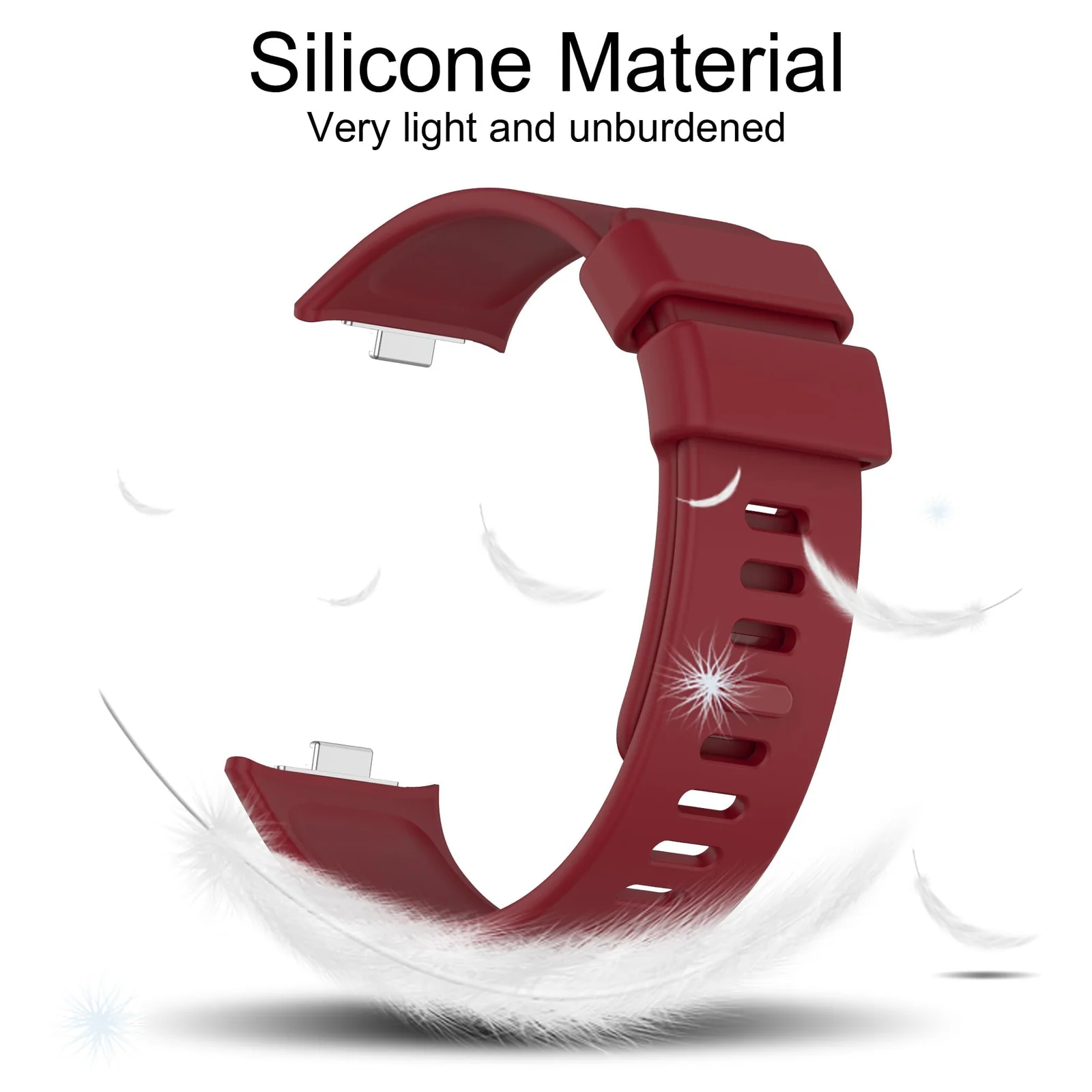DL3 Mobilak Bracelet Compatible with Xiaomi Redmi Watch 6/5/4 / Xiaomi Smart Band 10 Pro/9 Pro/8 Pro, Soft TPU Replacement Strap Sports, Strap for Men and Women - Wine Red