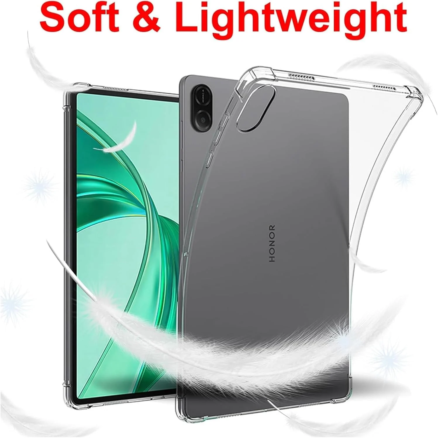 "DL3 Mobilak Case For Honor Pad X8a 11"" 2024, Ultra Thin Silicone Shockproof Back Shell HD TPU Protective Cover - Clear"