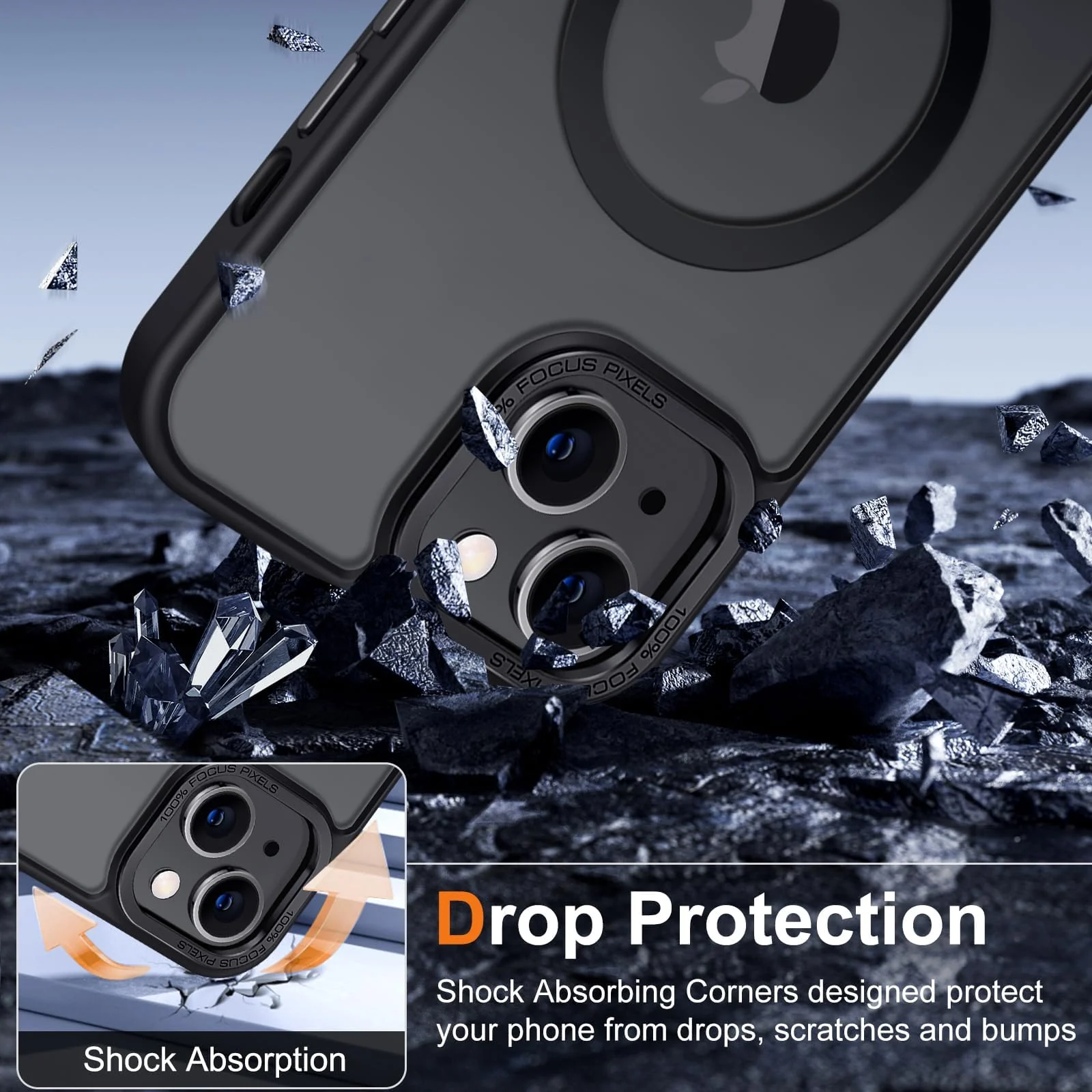 DL3 Mobilak Case for iPhone 15+ Plus / iPhone 14 Plus 6.7-Inch Case Magnetic Translucent Matte Phone Cases [Compatible with MagSafe] Thin Slim Fit Shockproof Bumper Hard Protective Cover for iPhone 15 Plus, iPhone 14 Plus - Black