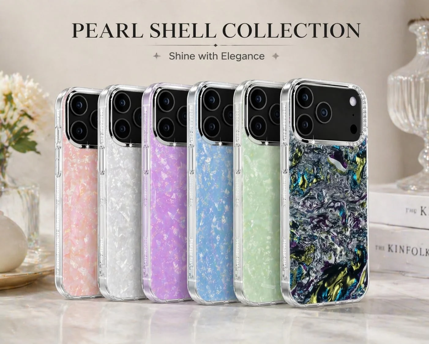 DL3 Mobilak Glitter Rhinestone Protective Case for iPhone 17 with Shockproof Design - Multi Color