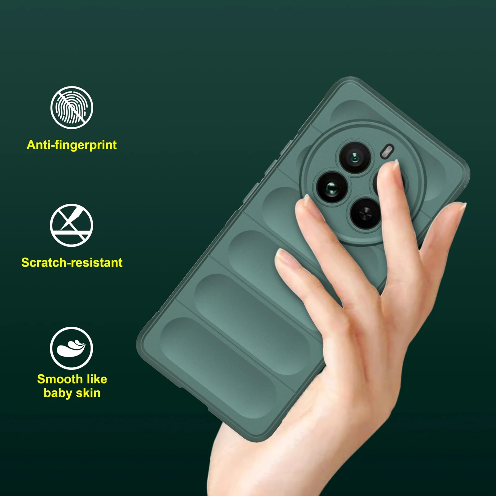 DL3 Mobilak Soft Silicone Protective Case for realme 12 Pro / realme 12 Pro Plus with Camera Protection and Shockproof Design - Green