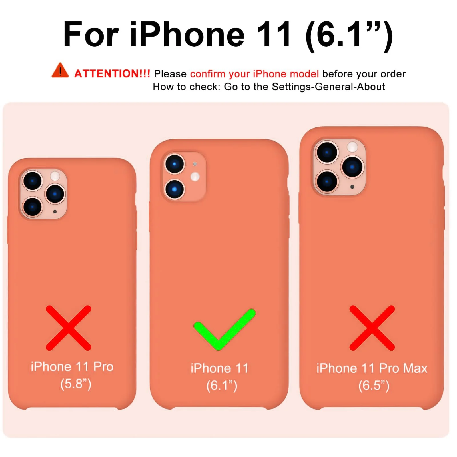 DL3 Mobilak Liquid Silicone Protective Case with Soft Microfiber Lining for iPhone 11 (6.1 Inch) - Coral