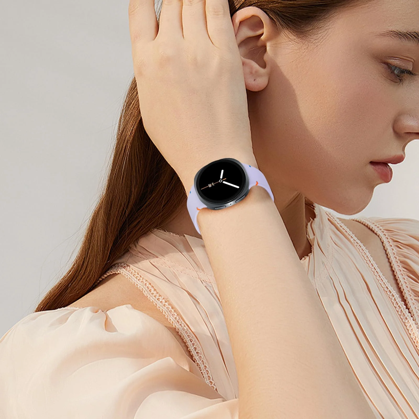 DL3 Mobilak Silicone Bands Compatible with Samsung Galaxy Watch 8 Band 40mm 44mm, Galaxy Watch 8 Classic Band 46mm, Waterproof Soft Wristband Sport Strap for Galaxy Watch 8 Bands 2025 Women Men - Purple