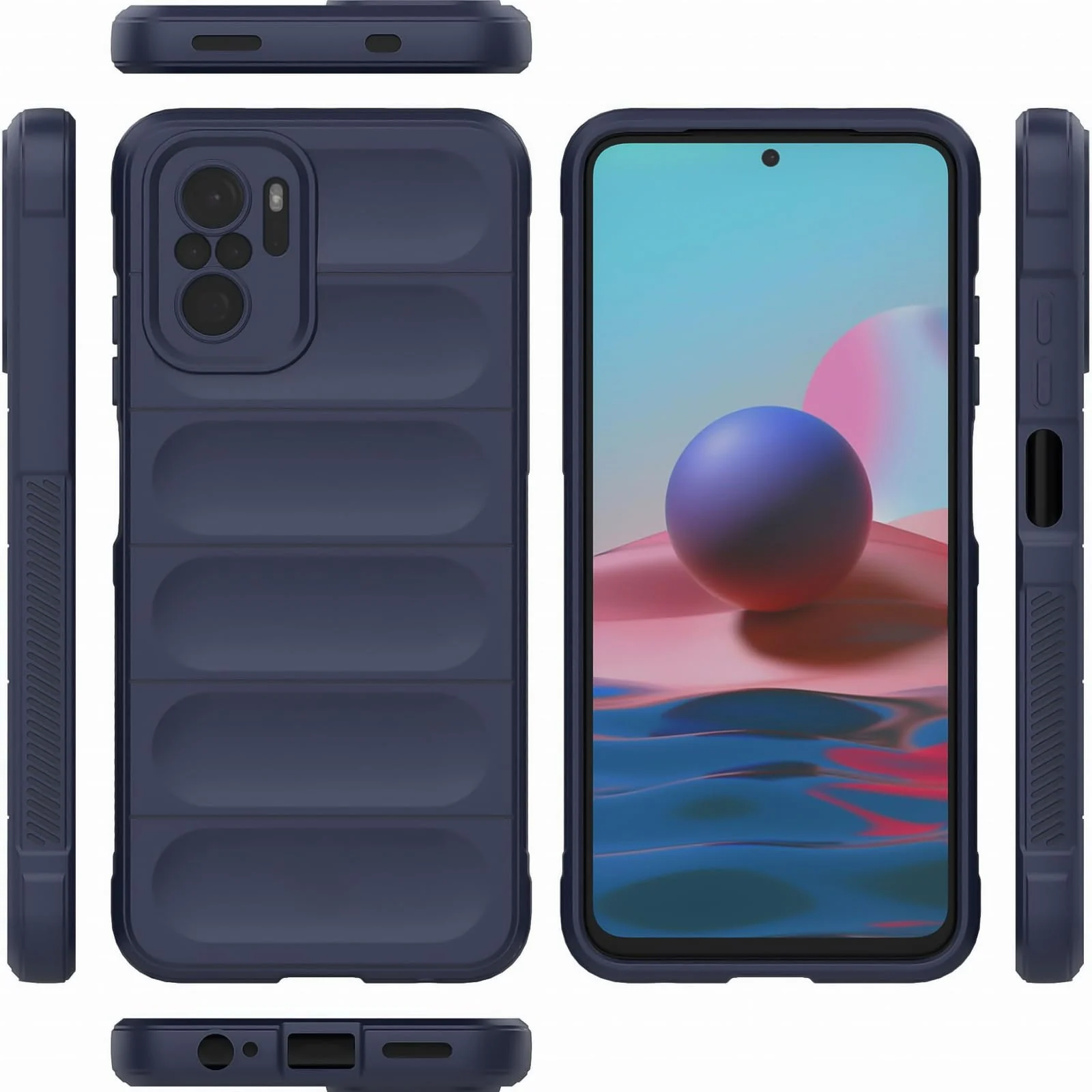 DL3 Mobilak Flexible Silicone and TPU Protective Case with Camera Protection for Xiaomi Redmi Note 10 4G / Note 10S - Blue