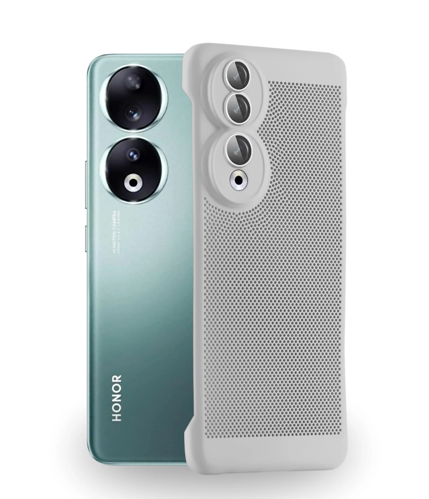 DL3 Mobilak Heat-Dissipation Hard PC Case with Built-In Camera Lens Protector for Honor 90 5G - White