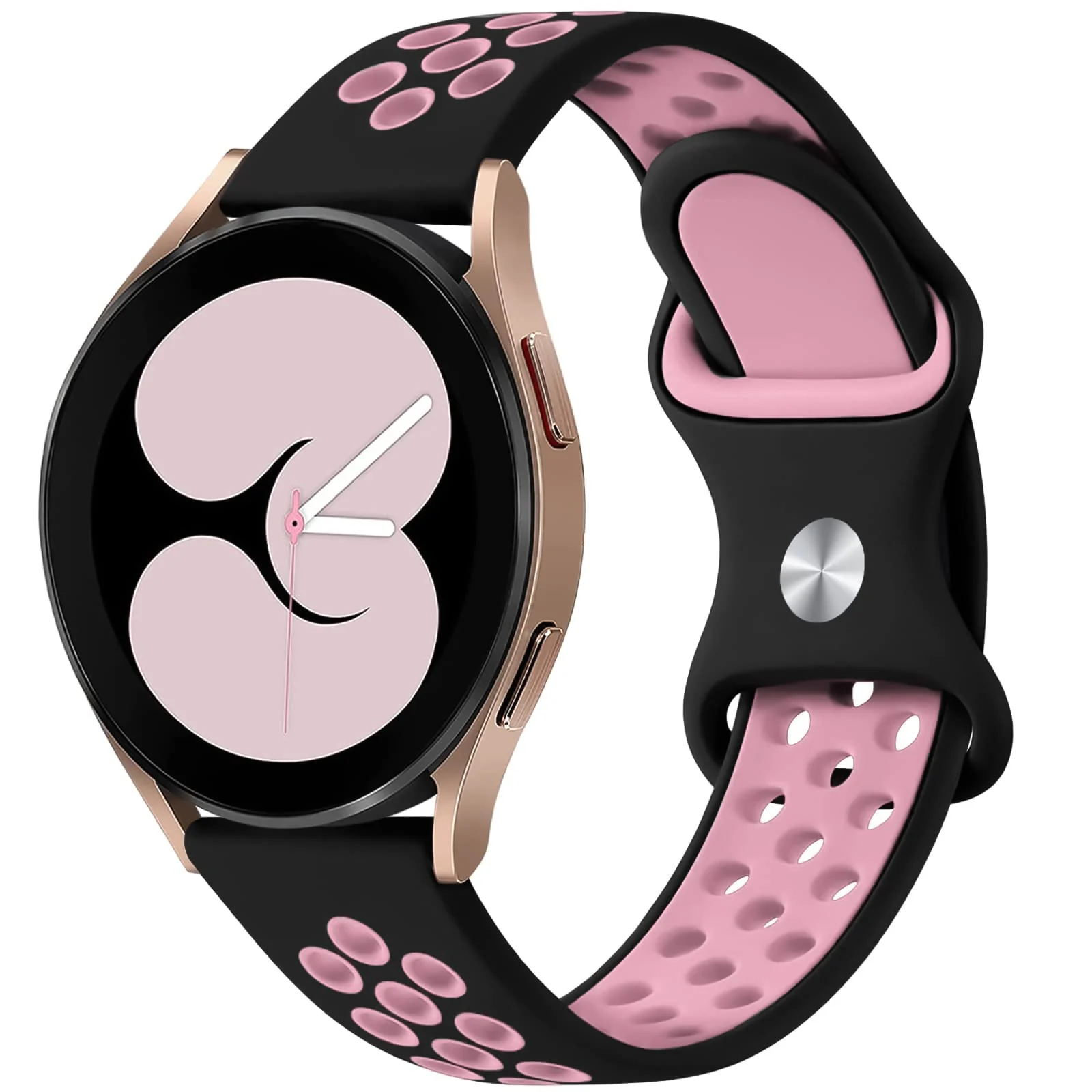 DL3 Mobilak Silicone Sport Bands 22MM Strap Compatible with Samsung galaxy watch3 45mm/galaxy 46mm/Gear S3/Huawei watch GT3 46MM/GT2E/GT2 Pro/GT GT2 46MM/Honor Magic Watch2 (&) - Black & Pink
