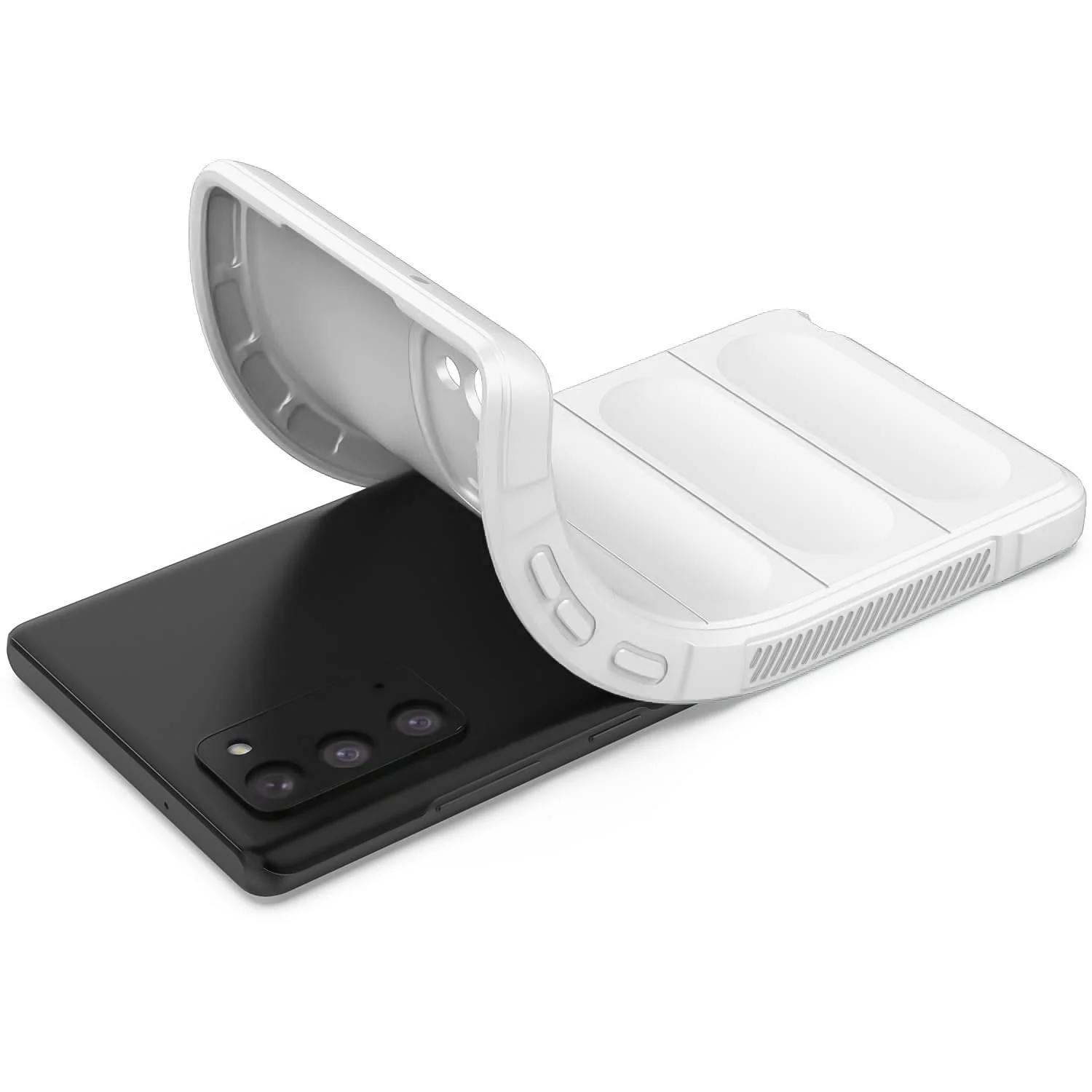 DL3 Mobilak Soft Silicone Protective Case for Samsung Galaxy Note 20 5G with Camera Protection and Shockproof Design - White