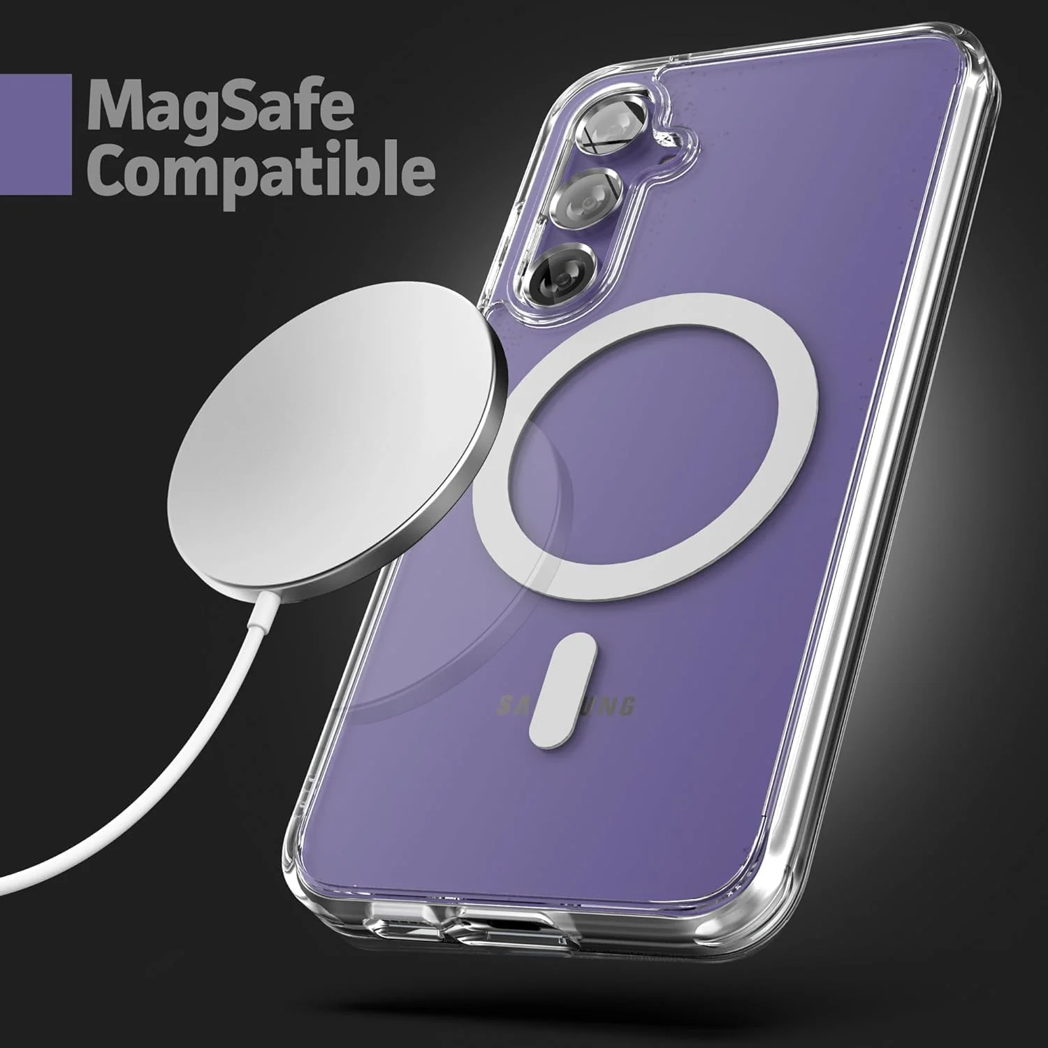 DL3 Mobilak for Samsung Galaxy S23 FE Case [Compatible with MagSafe] Slim Magnetic Bumper Case - Clear