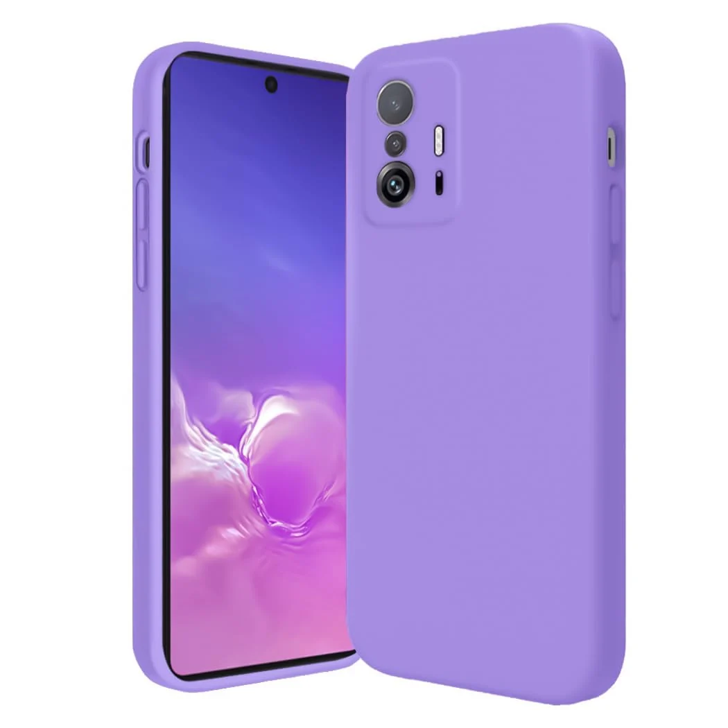 DL3 Mobilak Silicone Protective Case for Xiaomi 11T / Xiaomi 11 T Pro, Shock-absorbing protection, Scratch-resistant surface, Soft microfiber lining - Light Purple