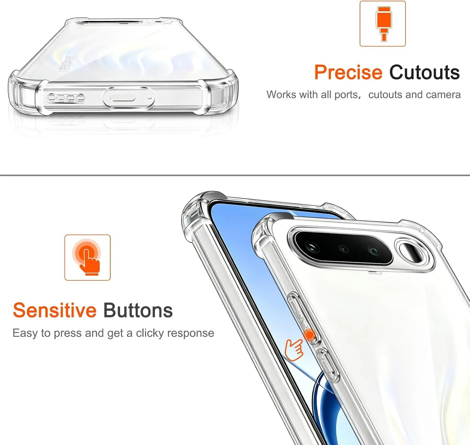 DL3 MOBILAK Clear Soft TPU Phone Case for Realme 16 5G - Clear