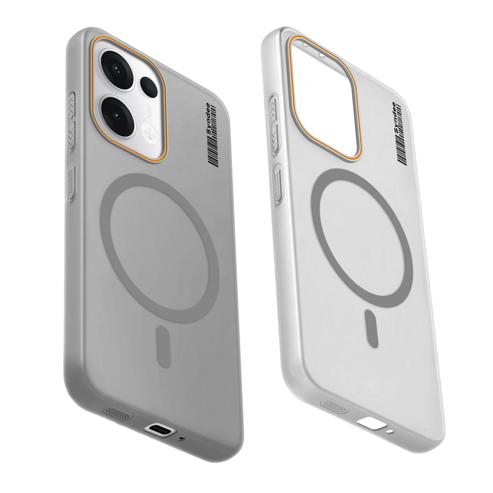 DL3 Mobilak Matte MagSafe-Compatible Magnetic Case for OPPO Reno 13 5G with Camera Protection and Ring Holder - Gray