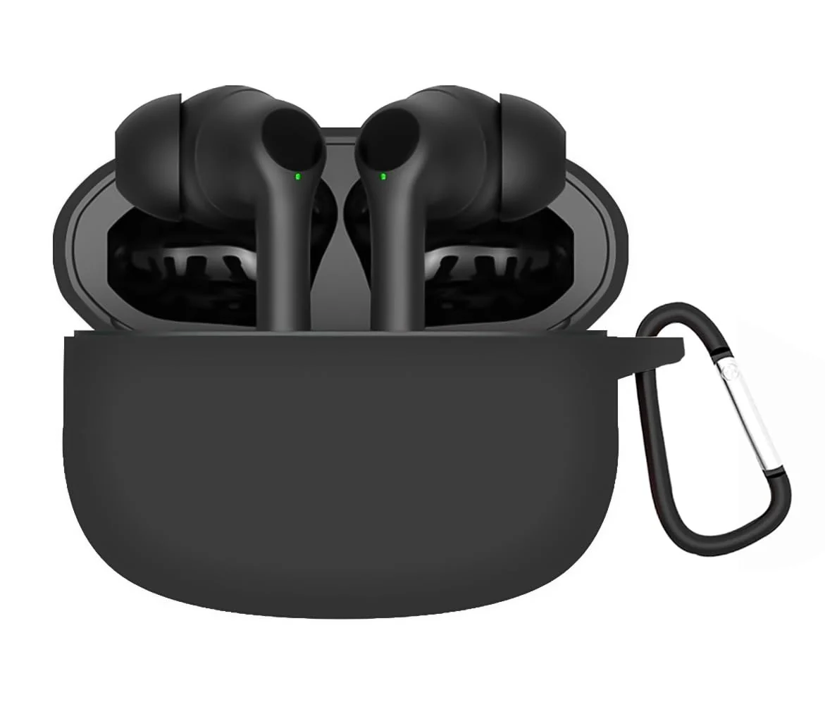 DL3 Mobilak Silicone Case Compatible with Oraimo FreePods 3 Earbuds, Soft Silicone Protective Case Cover, Shockproof Sleeve with Carabiner
