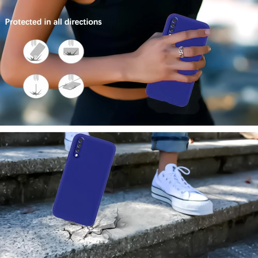 DL3 Mobilak Silicone Protective Case for Samsung Galaxy A70 / A70s, Shock-absorbing protection, Scratch-resistant surface, Soft microfiber lining - Pepsi
