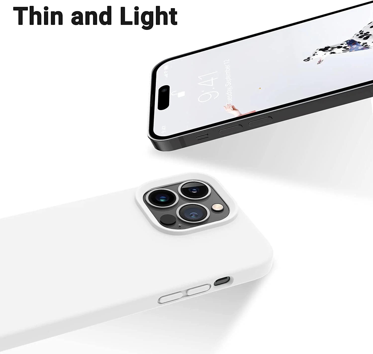 DL3 Mobilak Liquid Silicone Case for iPhone 11 Pro (5.8 Inch), Shock-absorbing protection, Scratch-resistant surface, Soft microfiber lining - White