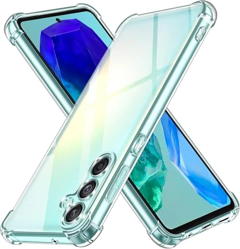 DL3 Mobilak Case Compatible with Samsung Galaxy M55 5G, Cover Silicone TPU Gorilla Anti-shock Protector Camera Shockproof Corners - Clear