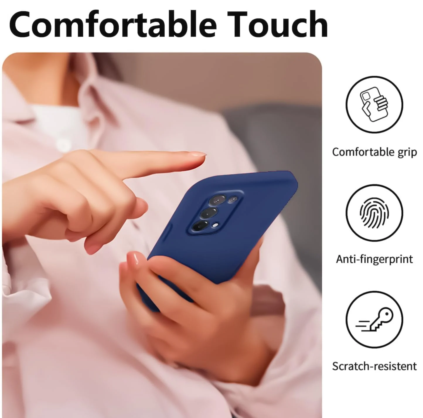 DL3 Mobilak Liquid Silicone Protective Case with Soft Microfiber Lining with Full Camera Protection for realme 7 Pro - Blue 1