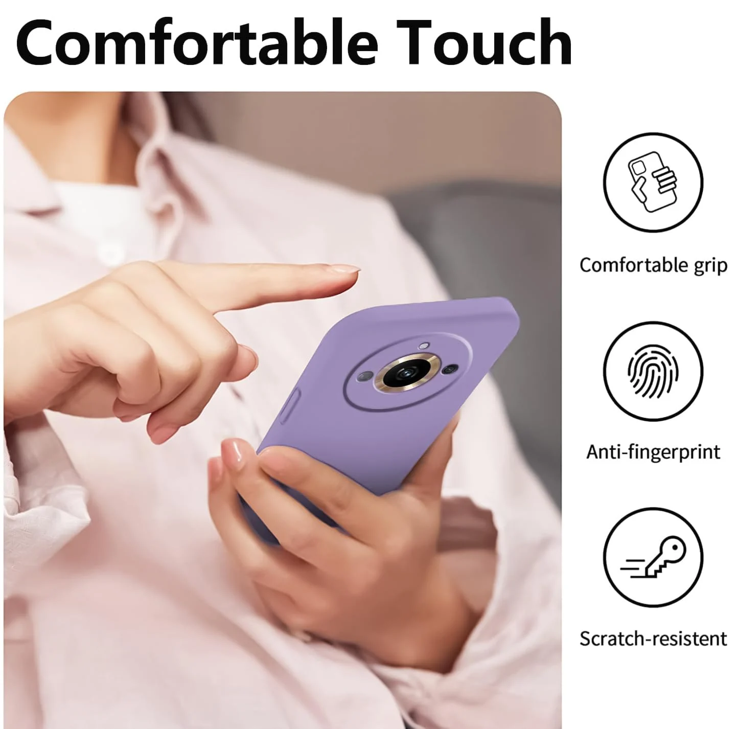DL3 Mobilak Liquid Silicone Protective Case for realme 11 Pro / realme 11 Pro+ Plus 5G with Microfiber Lining and Shockproof Design - Light Purple