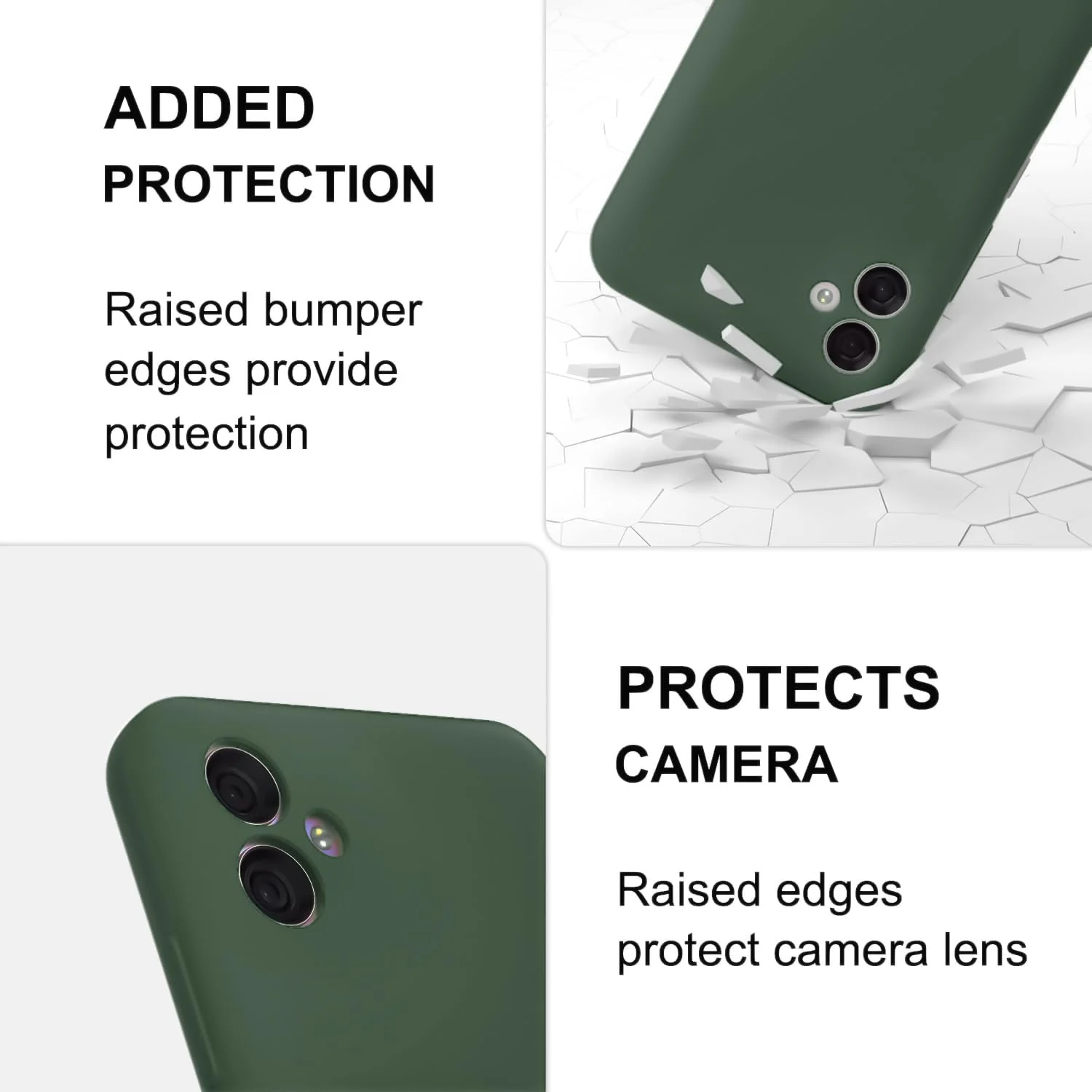 DL3 Mobilak Soft Silicone Protective Case for Samsung Galaxy A04e with Microfiber Lining and Shockproof Design - Green